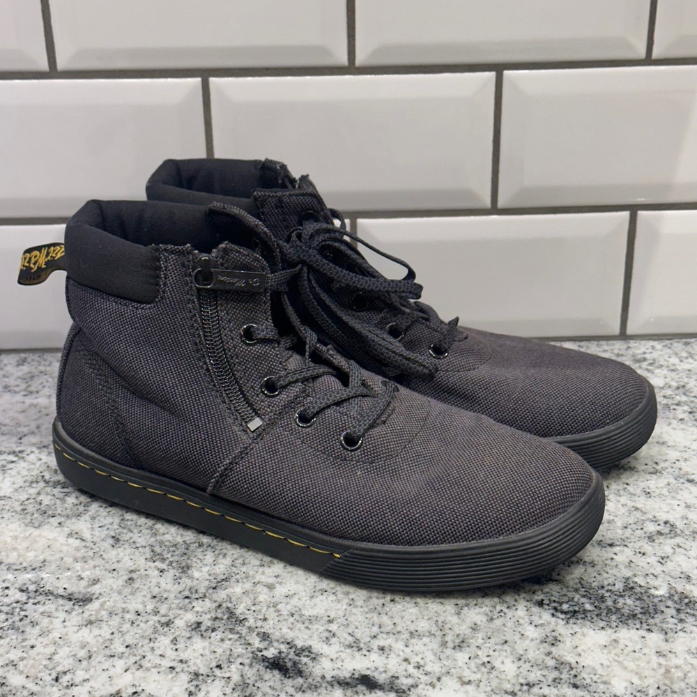 Dr Martens Maegley‎ Black Canvas High Top Lace Up Zip Boots Mens Size 7 US